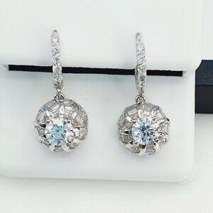 "925 Sterling Silver Cubic Zirconia Earrings, UU1P6A6111